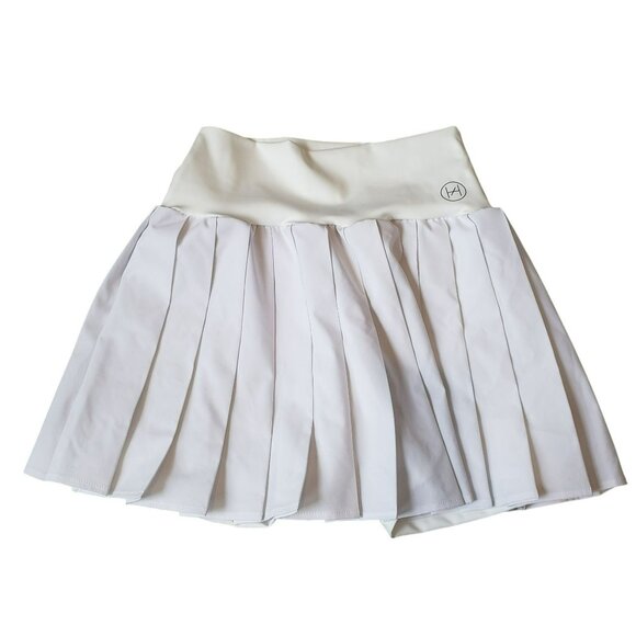 NEW Heros White The Tennis Swim Pleated Preppy Mini Skirt Athletic Workout Cute - Picture 10 of 11